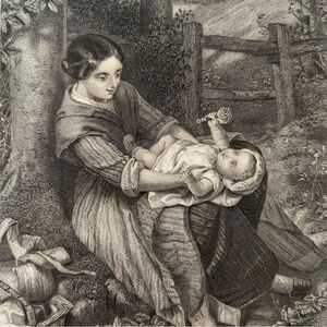 The Rest on the Hill 9.875" x 6" Antique Engraving/Print